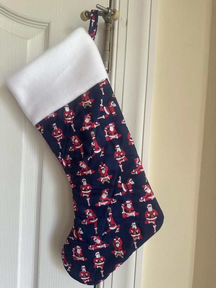Yoga Santas Stocking Handmade Free Personalization