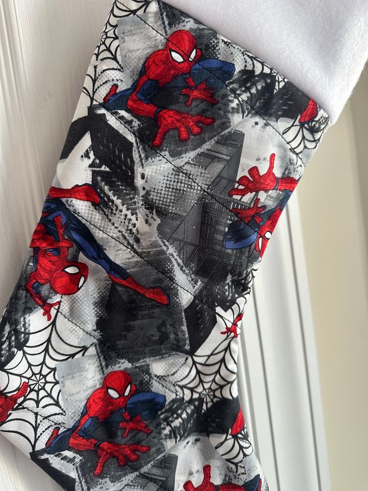Spiderman Christmas Stocking Handmade Ready to Personalize