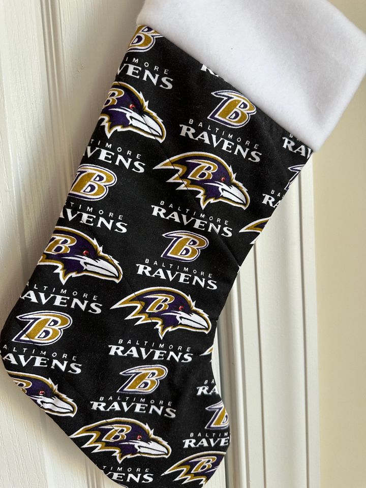 Baltimore Ravens Christmas Stocking Handmade Ready to Personalize