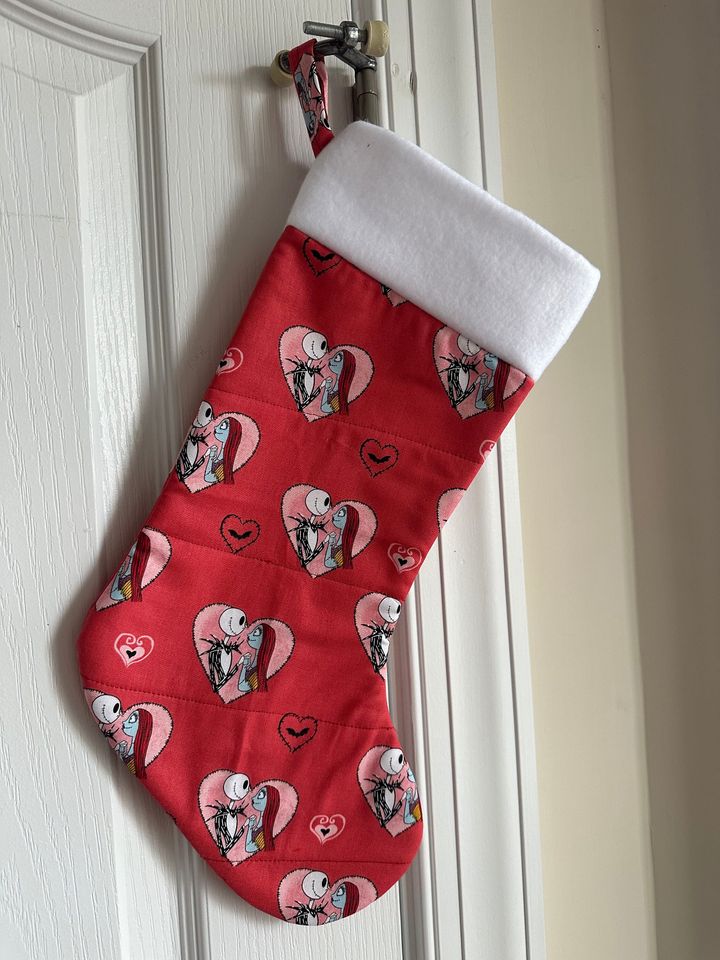 Jack and Sally Nightmare Before Christmas  Stocking Handmade Ready to Personalize
