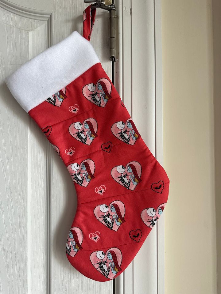 Jack and Sally Nightmare Before Christmas  Stocking Handmade Ready to Personalize