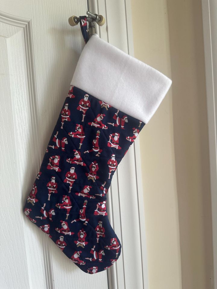 Yoga Santas Stocking Handmade Free Personalization