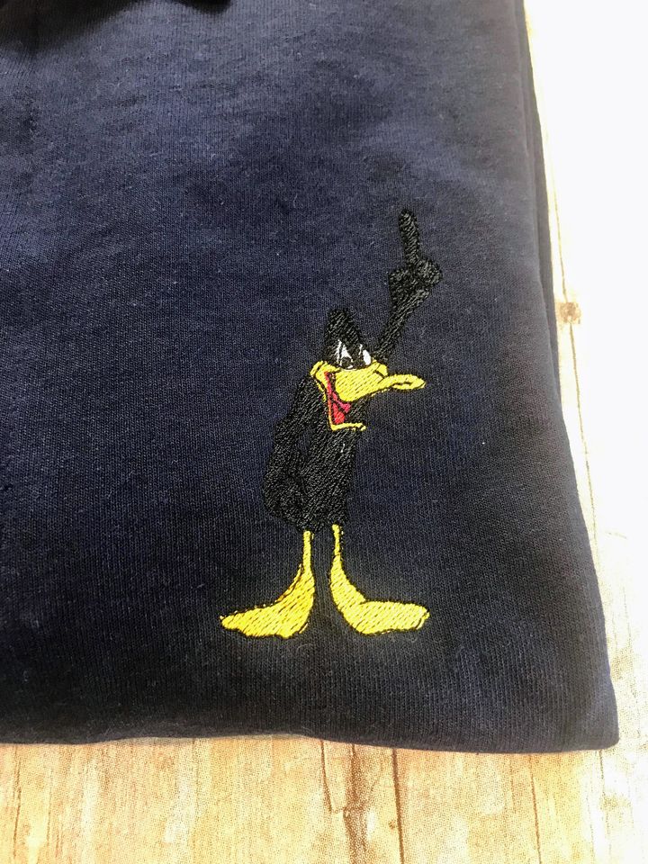 Daffy Duck Sketch Art Embroidered Polo Shirt