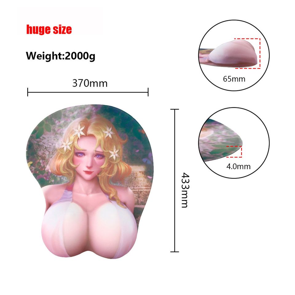 Anime Alcina Dimitrescu 3D Oppai Boob Mouse Pad Wrist Rest Gaming Play Mat Gift