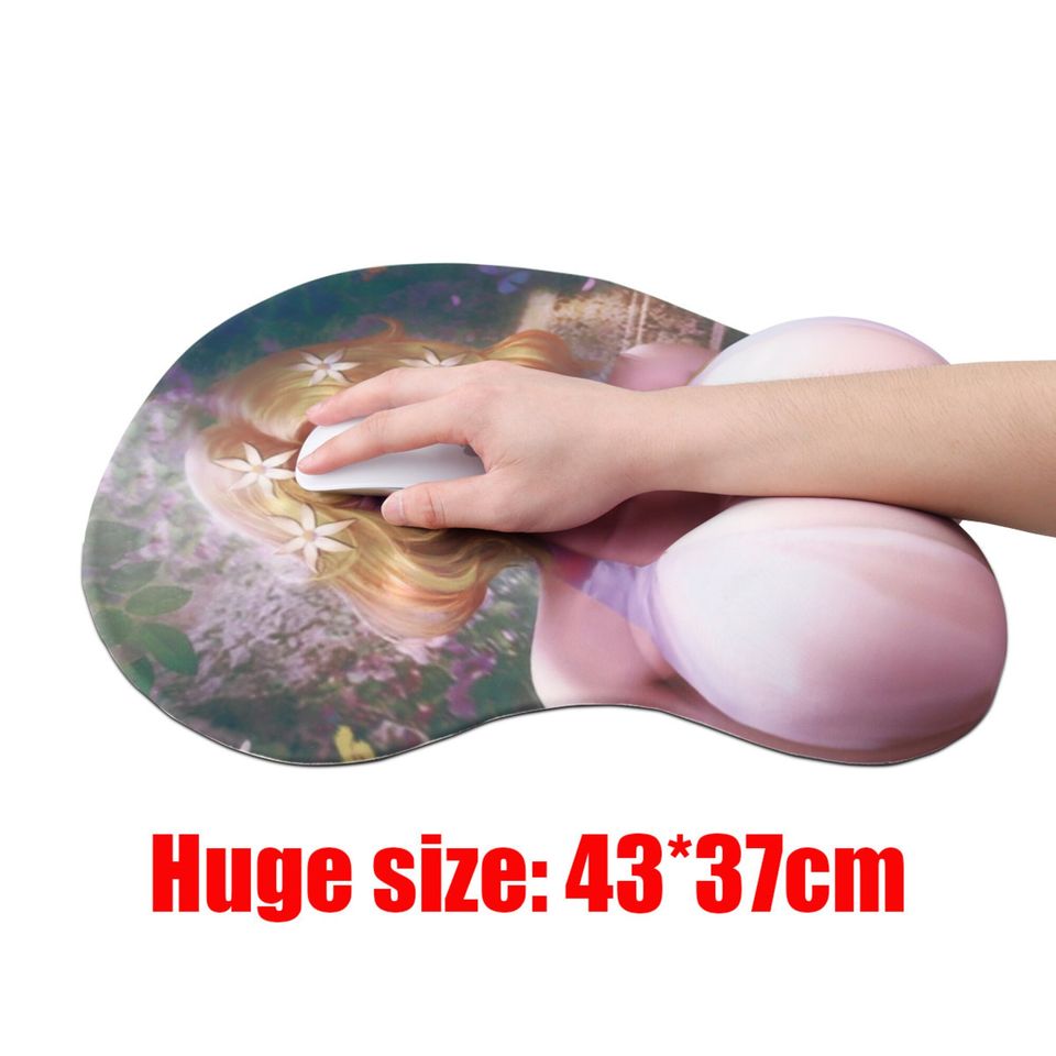 Anime Alcina Dimitrescu 3D Oppai Boob Mouse Pad Wrist Rest Gaming Play Mat Gift