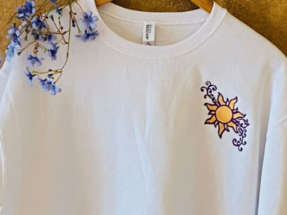 Disney Tangled Embroidered Sweatshirt | Rapunzel Sundrop Flower
