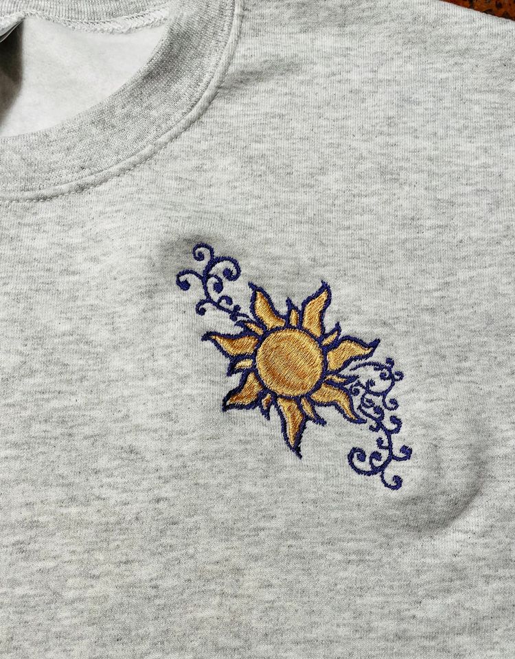 Disney Tangled Embroidered Sweatshirt | Rapunzel Sundrop Flower