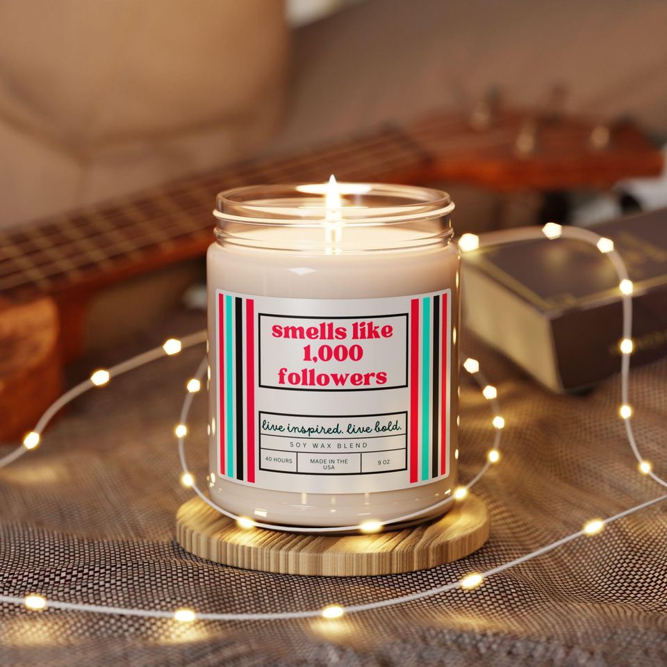 Customized Scented Candle for Content Creators, Personalized Home Decor Gift for Milestones