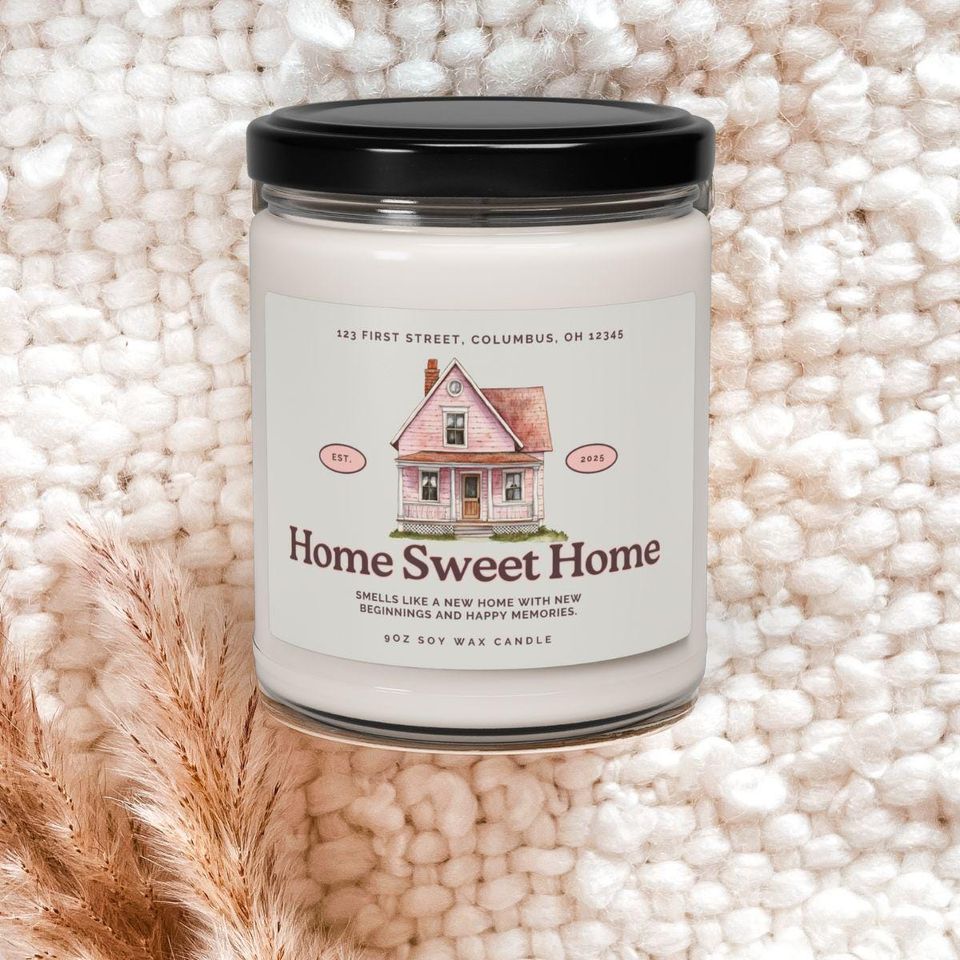 Custom Smells Like New Home Candle, Housewarming Gift, House Closing Gift, Realtor Gift