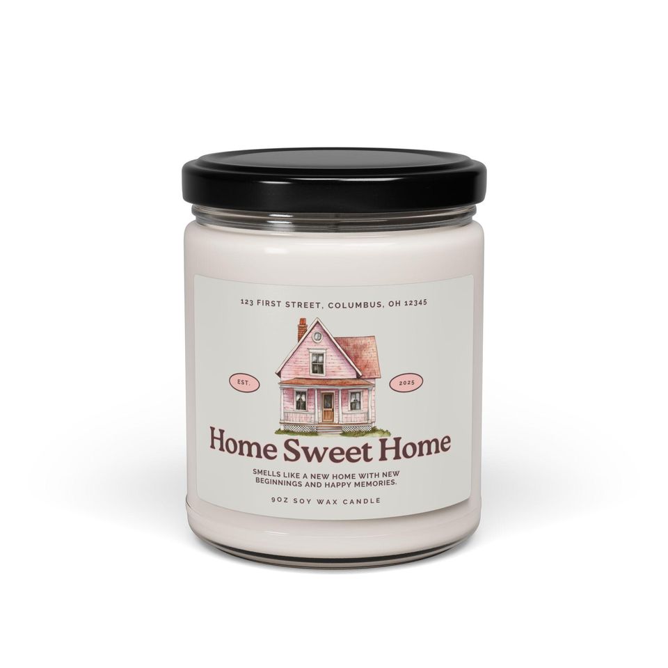 Custom Smells Like New Home Candle, Housewarming Gift, House Closing Gift, Realtor Gift