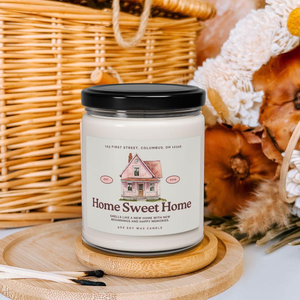 Custom Smells Like New Home Candle, Housewarming Gift, House Closing Gift, Realtor Gift