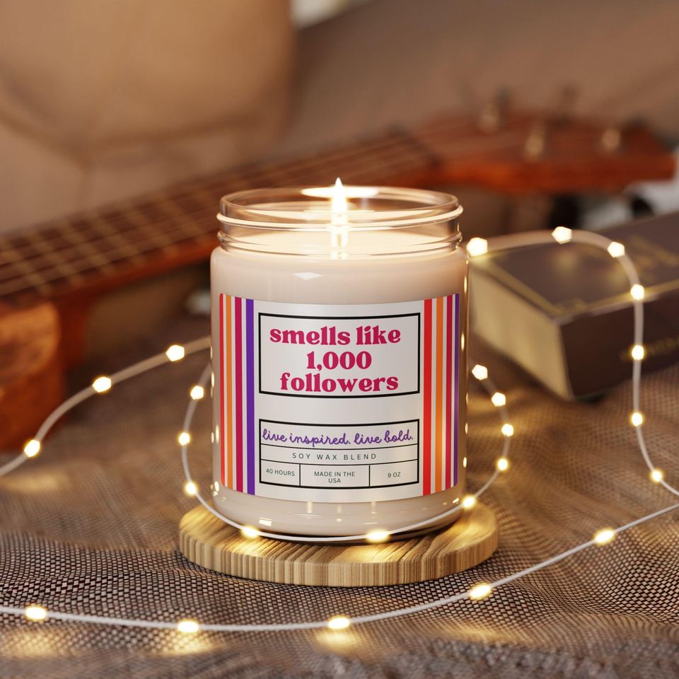 Customized Scented Candle for Content Creators, Personalized Home Decor Gift for Milestones