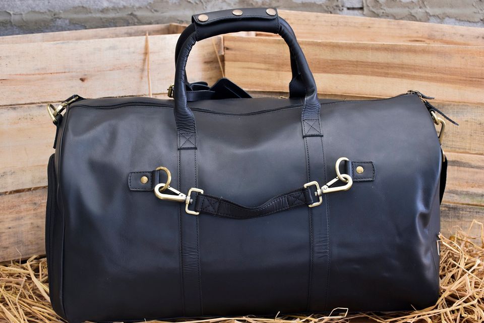 Leather Weekender Bag - Men's Travel & Gym Duffel