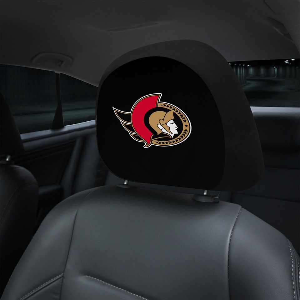 Ottawa Senators themed custom car headrest cover for a fan
