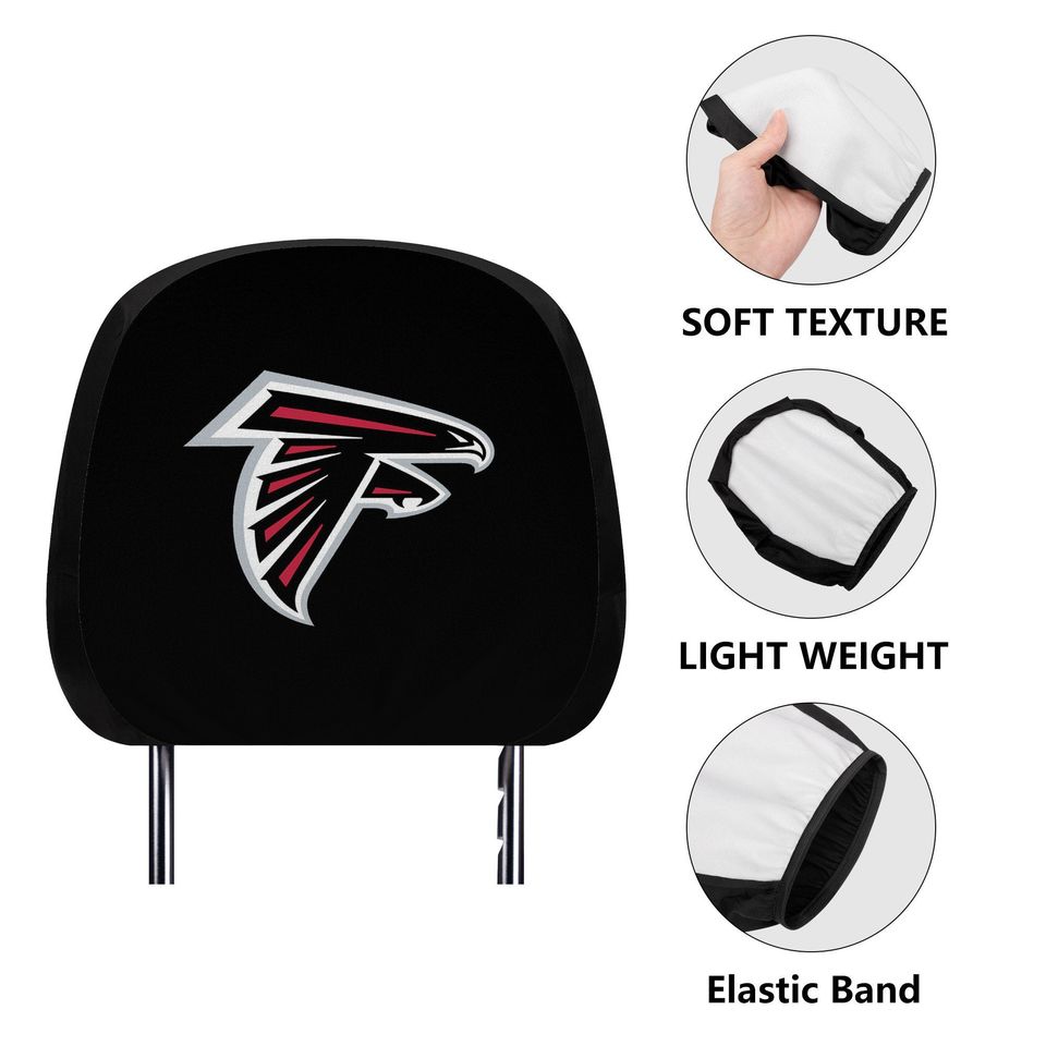 Atlanta Falcons themed custom car headrest cover for a fan