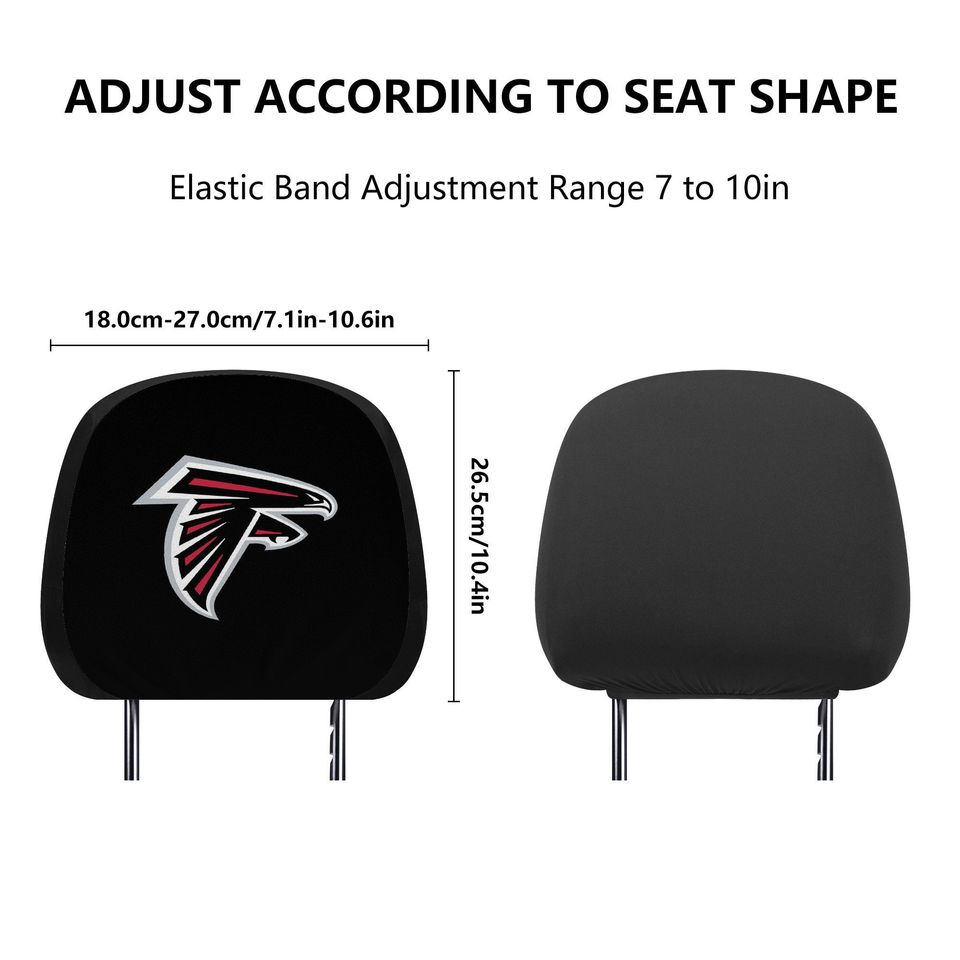 Atlanta Falcons themed custom car headrest cover for a fan