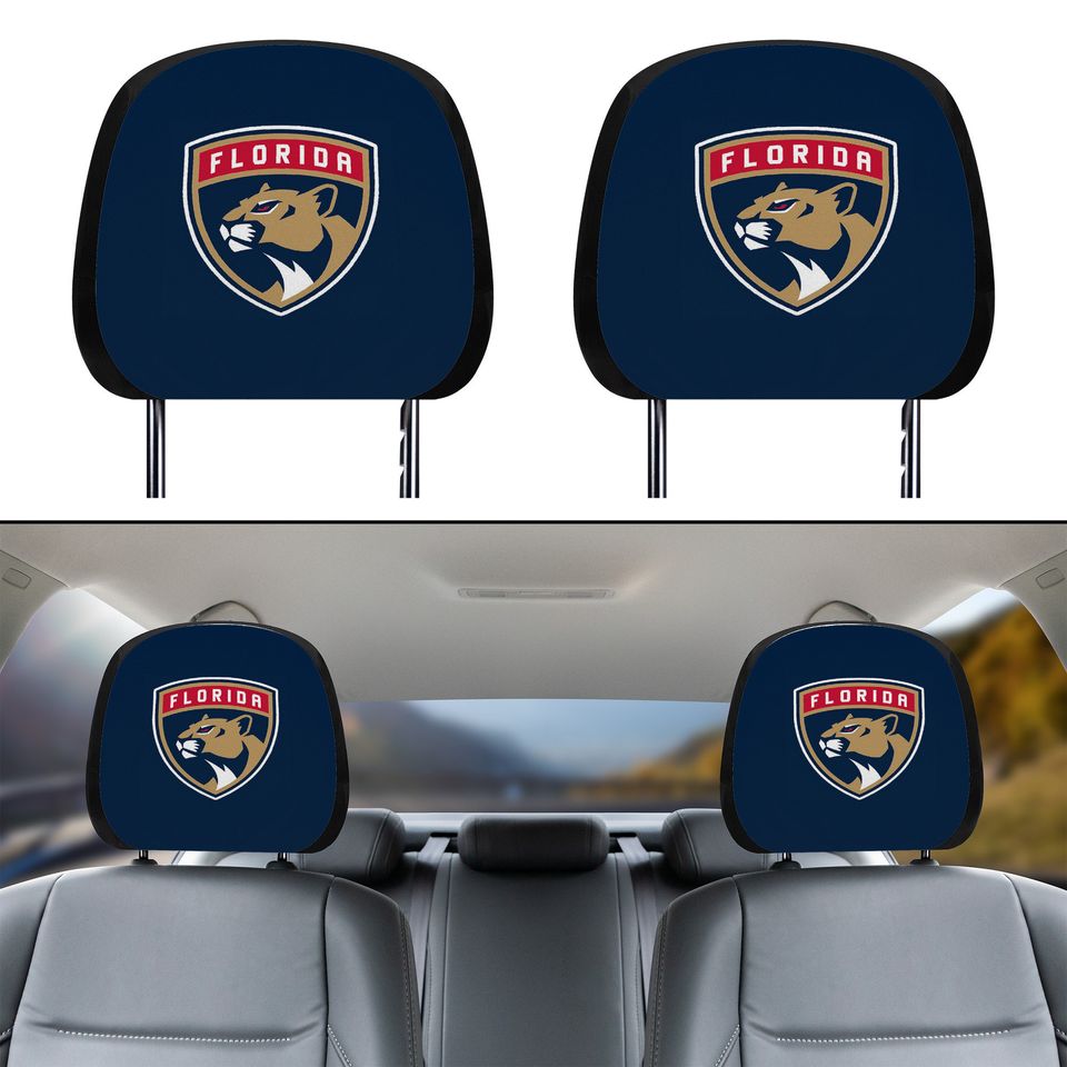Florida Panthers themed custom car headrest cover for a fan
