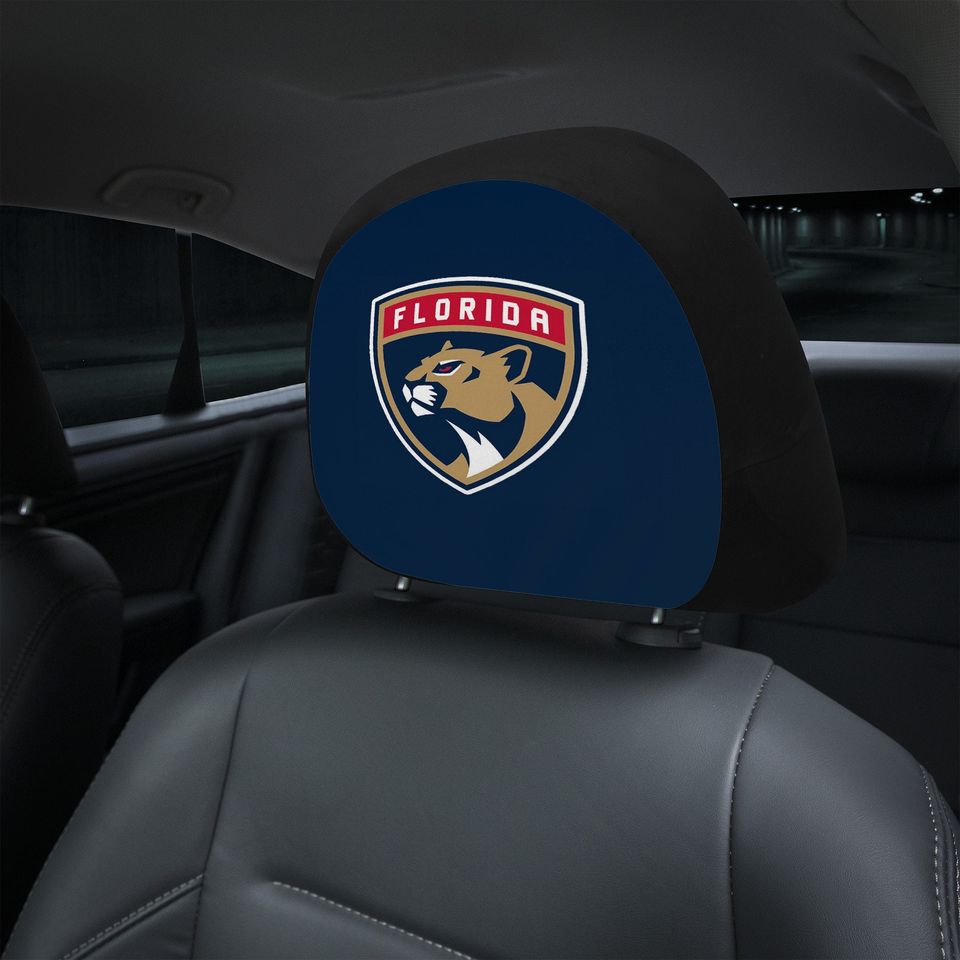 Florida Panthers themed custom car headrest cover for a fan