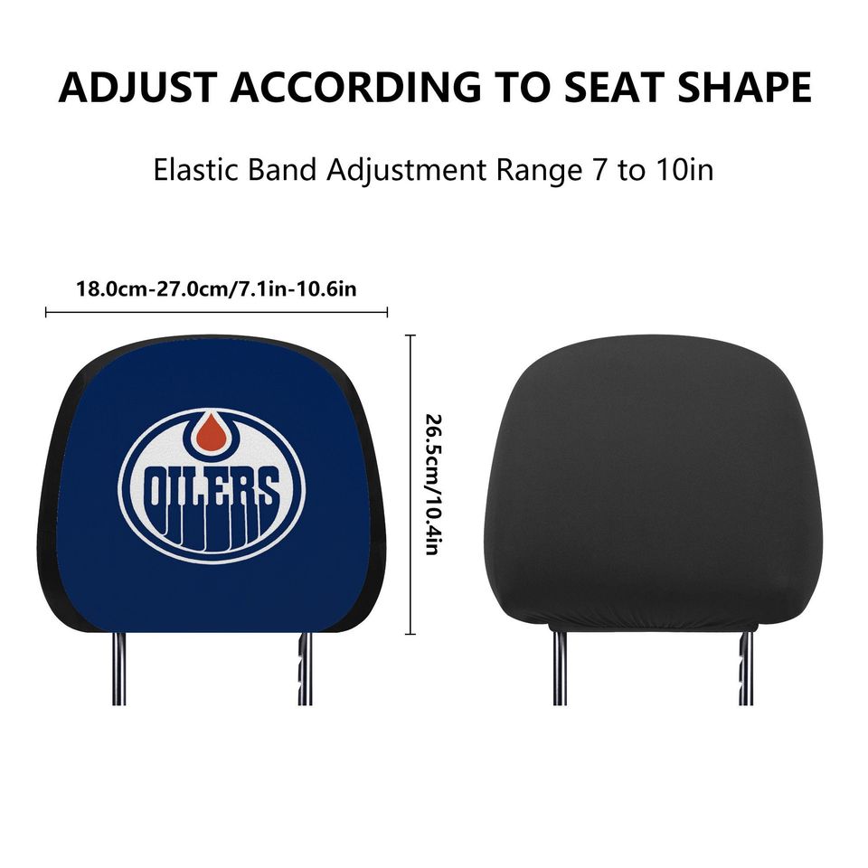 Edmonton Oilers themed custom car headrest cover for a fan