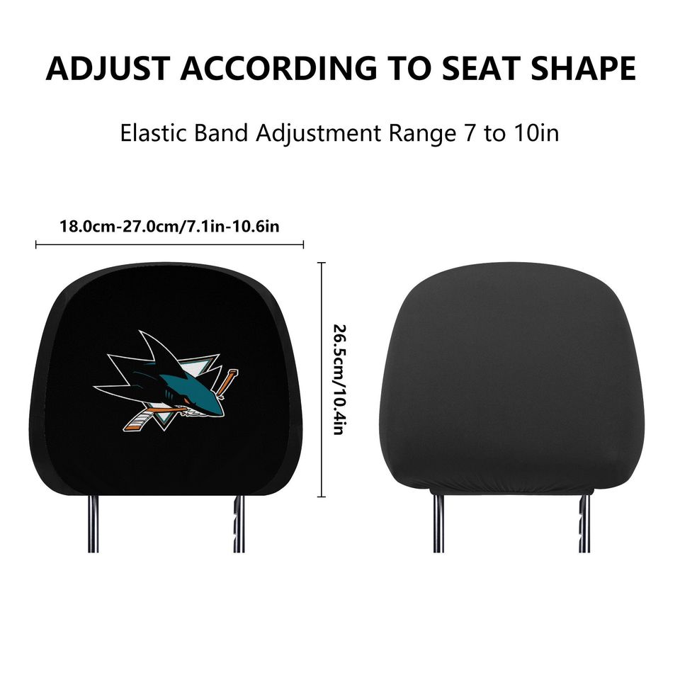 San Jose Sharks themed custom car headrest cover for a fan