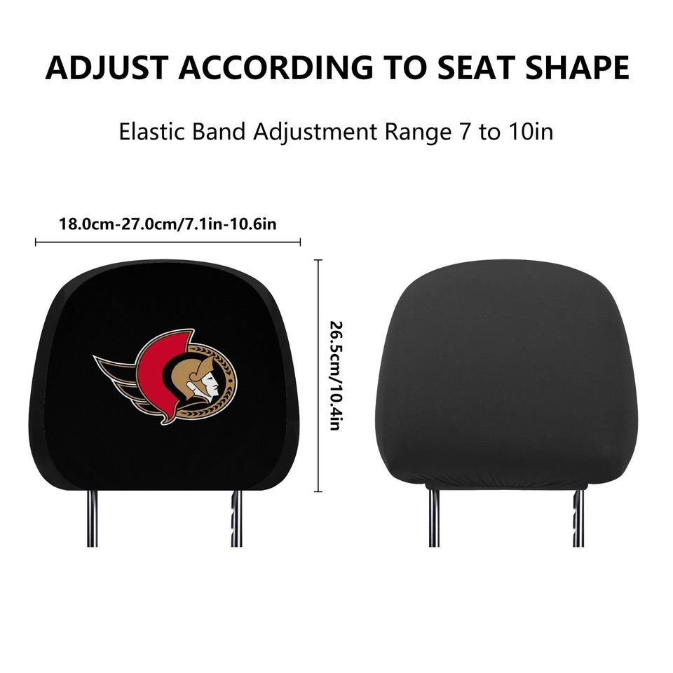 Ottawa Senators themed custom car headrest cover for a fan