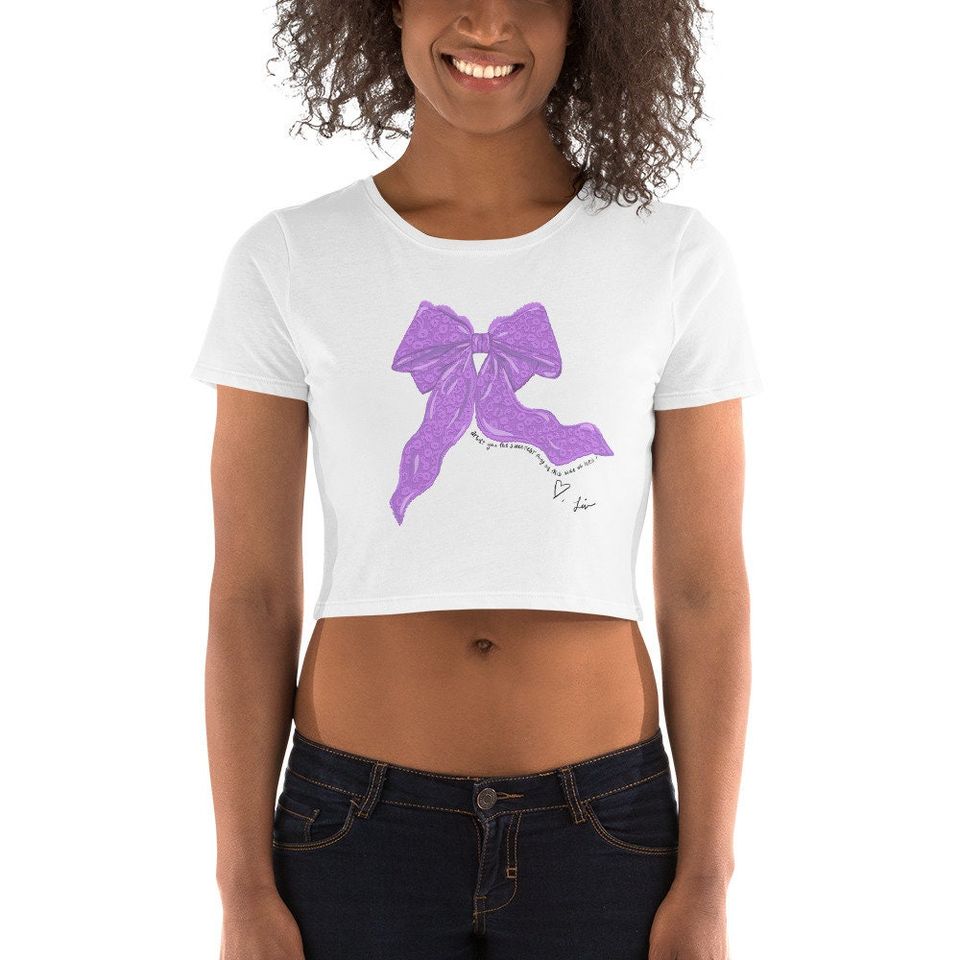 Olivia Rodrigo inspired Lacy lyrics bow cropped baby tee