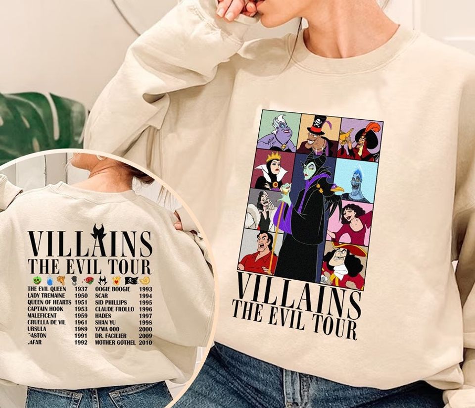 Villains Evil Tour Vintage Disneyland Shirt, Evil Queens T-Shirts