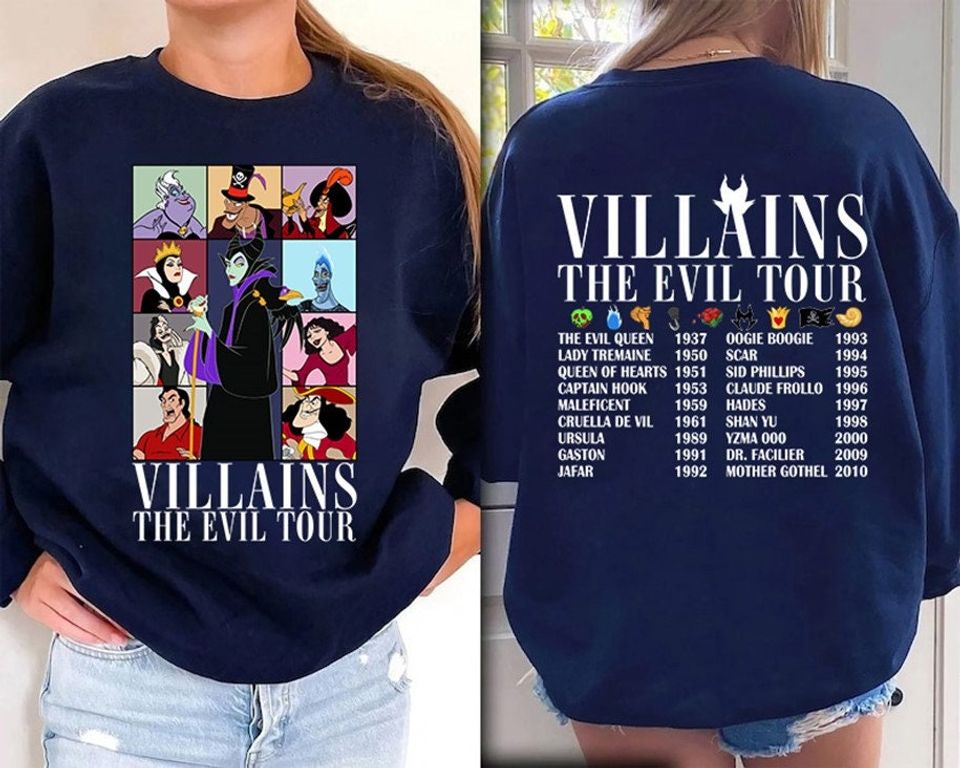 Villains Evil Tour Vintage Disneyland Shirt, Evil Queens T-Shirts