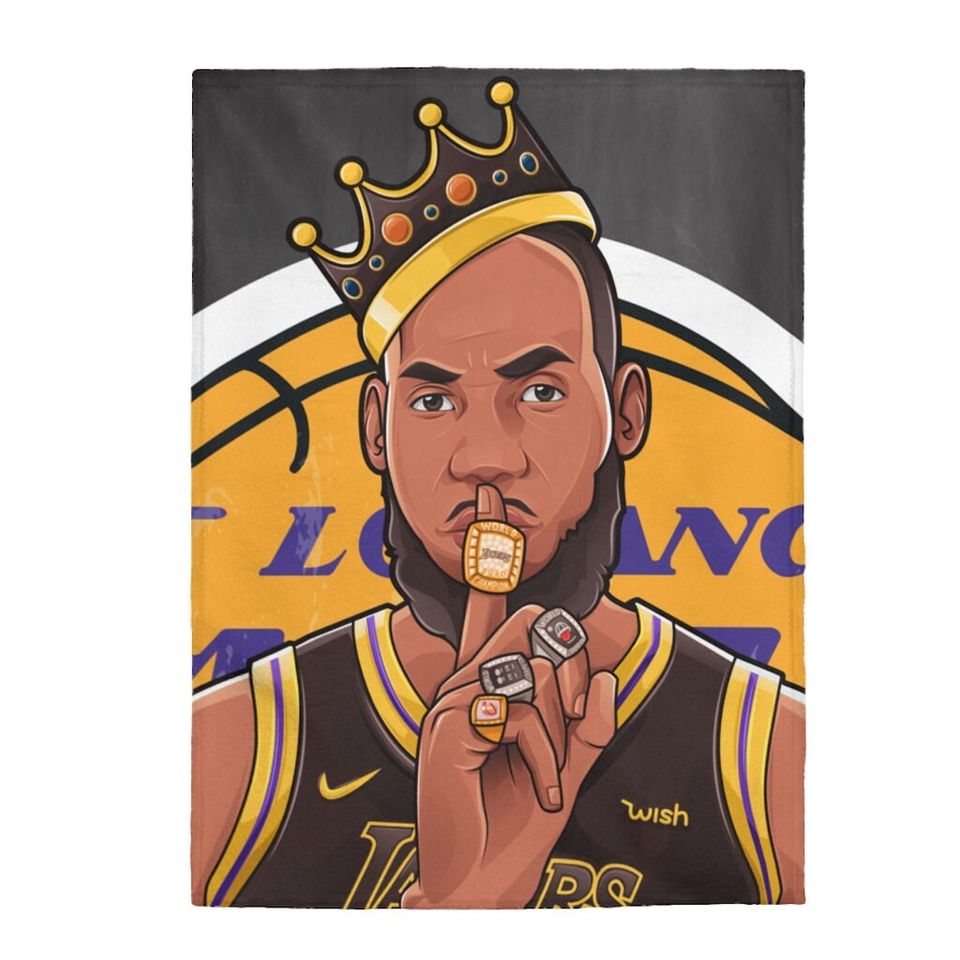 King Lebron James LA Lakers Plush Blanket