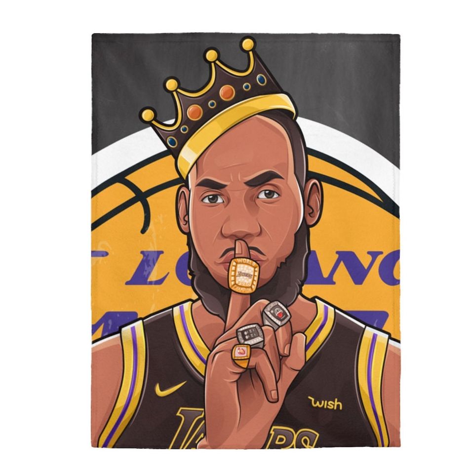 King Lebron James LA Lakers Plush Blanket