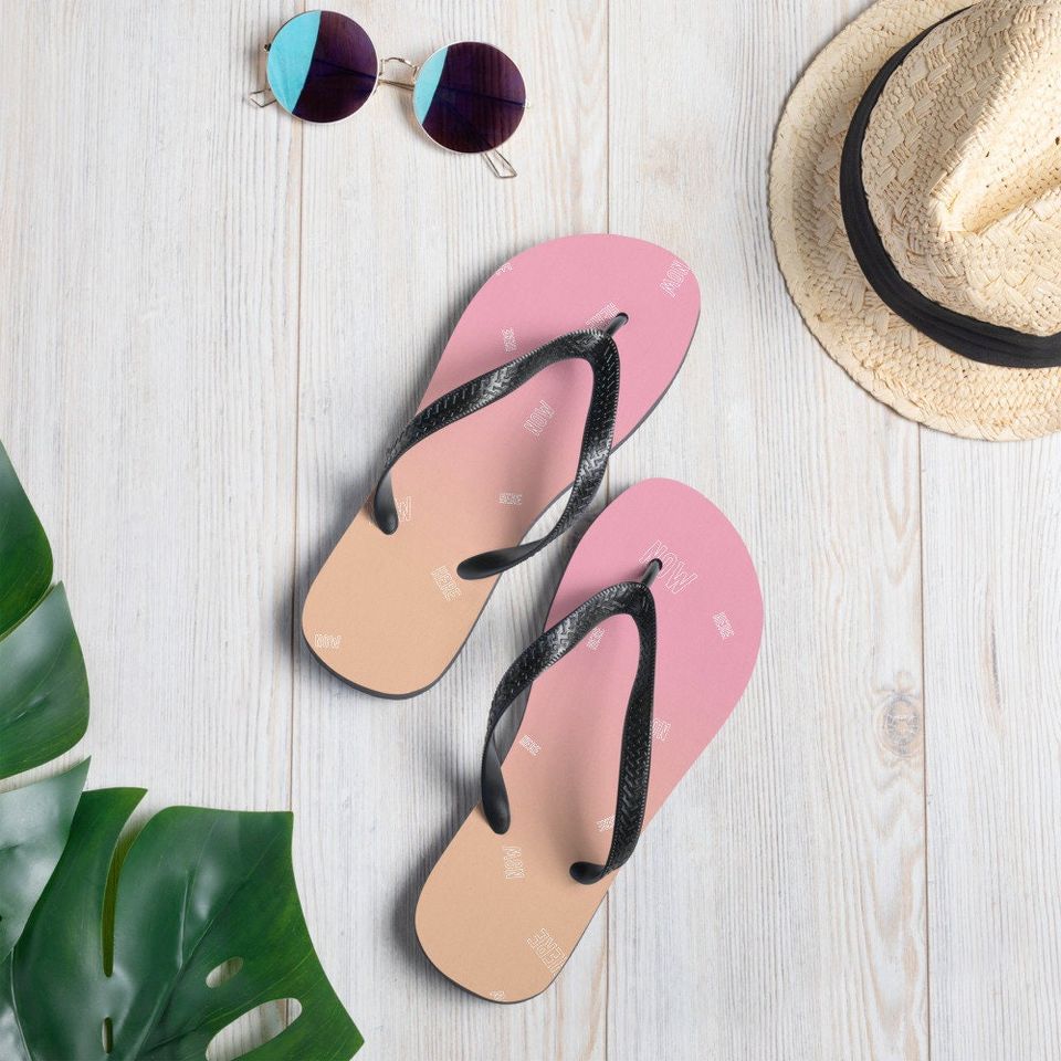 Flip-Flops Here Now Pattern Pink Orange