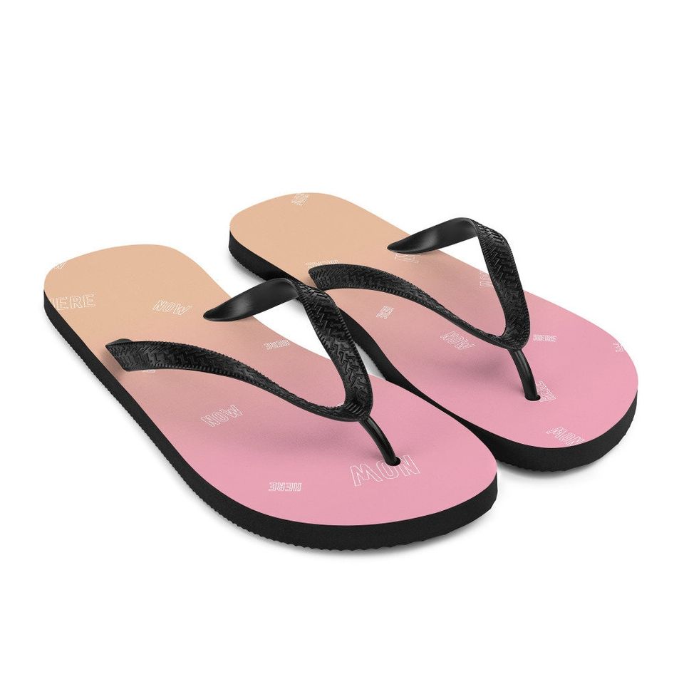 Flip-Flops Here Now Pattern Pink Orange