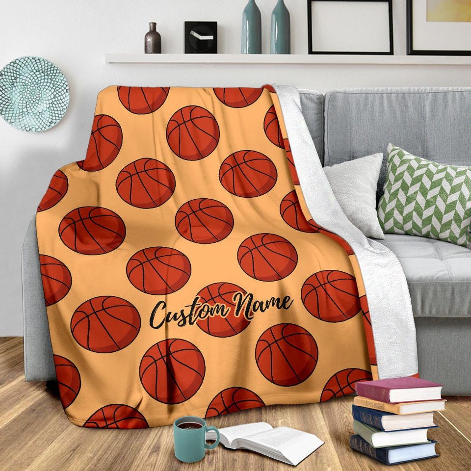 Custom Name Basketball Blanket: Suede Polyester Micro Fleece Throw