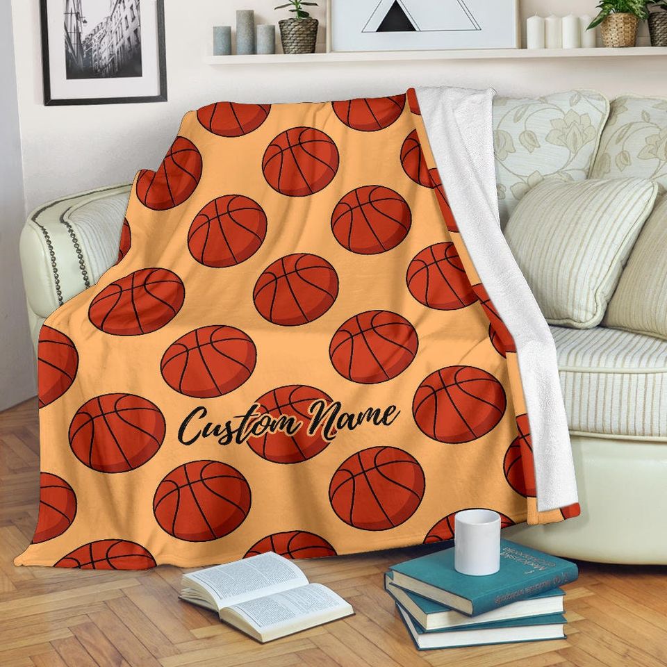 Custom Name Basketball Blanket: Suede Polyester Micro Fleece Throw