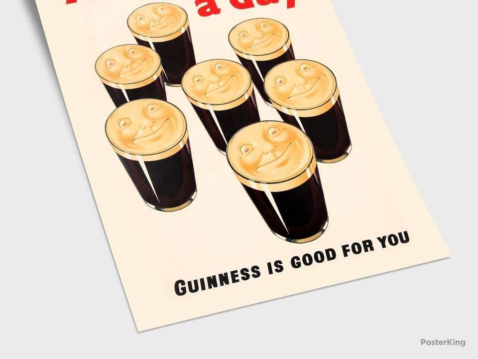 A Guinness A Day Original Vintage Poster