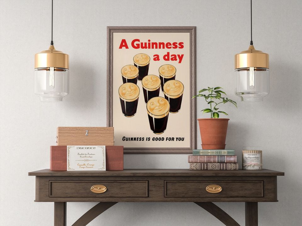 A Guinness A Day Original Vintage Poster