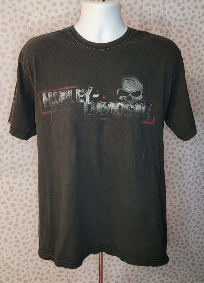 Haarleyy Davidson Skull Vintage T-Shirt Men's Large Back Print
