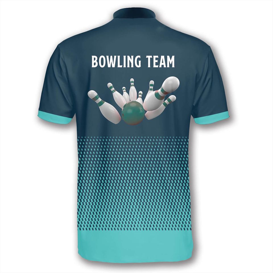 Personalized Bowling Team Jersey Shirt, Custom Name & Team Bowling Shirt, Sports Uniform for Men Women, Strike Pins Custom Bowling Gift