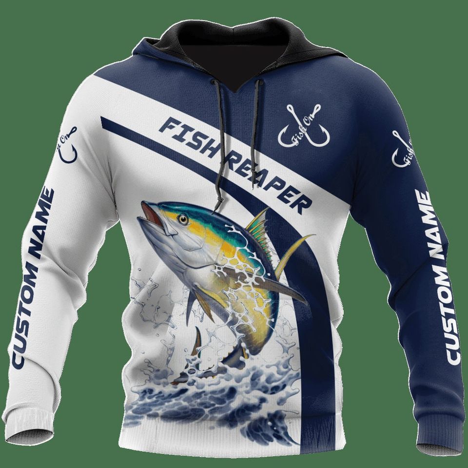 Personalized 3D Unisex Tuna Fishing Hoodie with Front Pocket Pullover