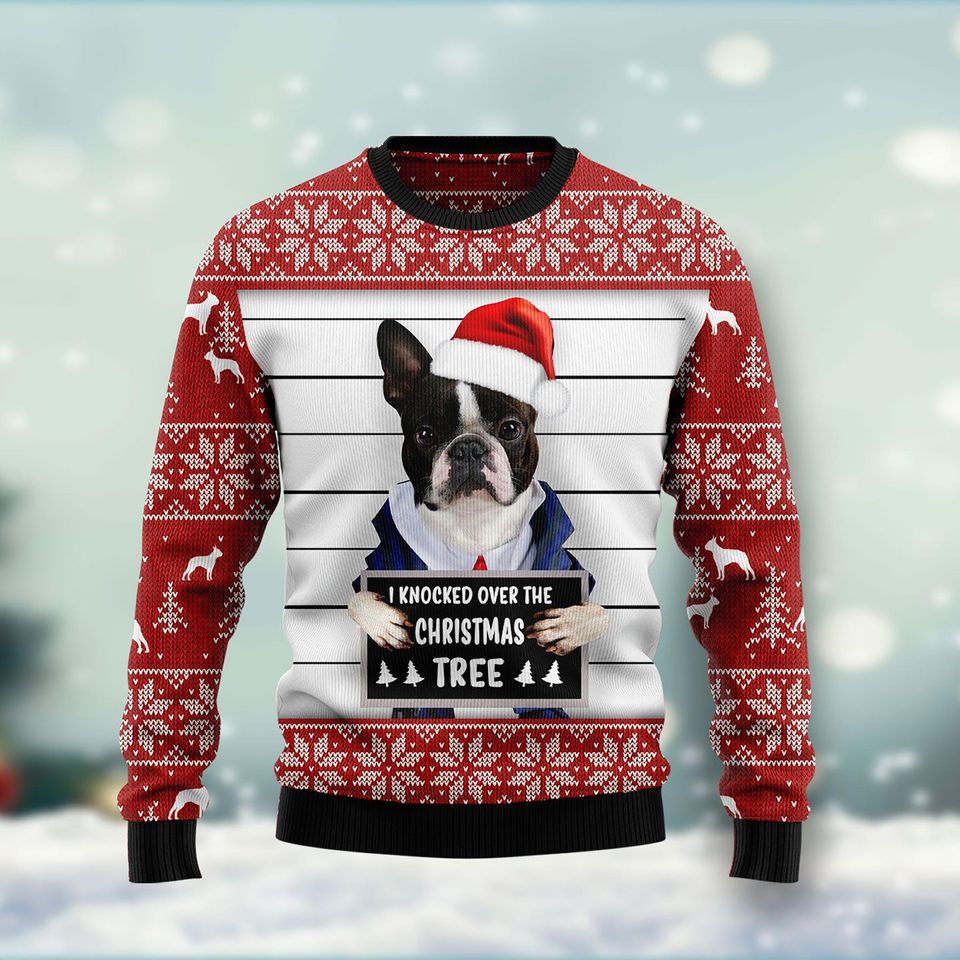 Boston Terrier Ugly Christmas Sweater,