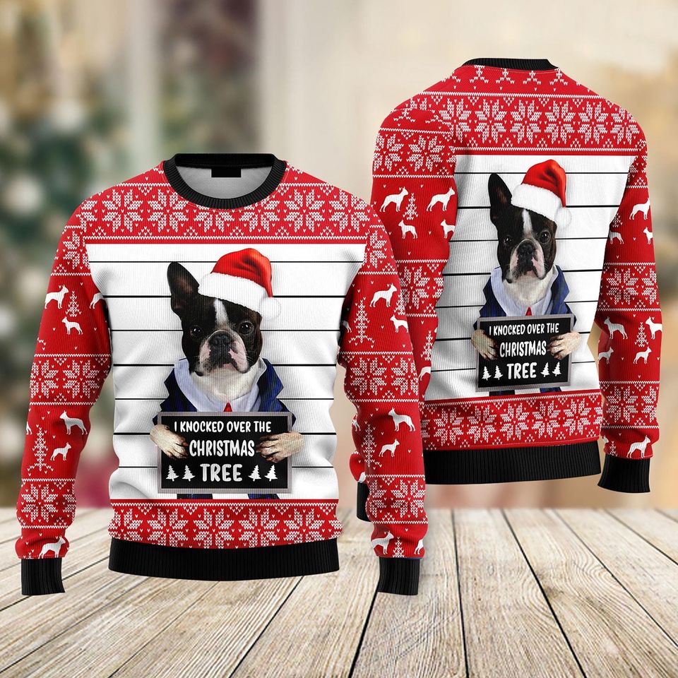 Boston Terrier Ugly Christmas Sweater,