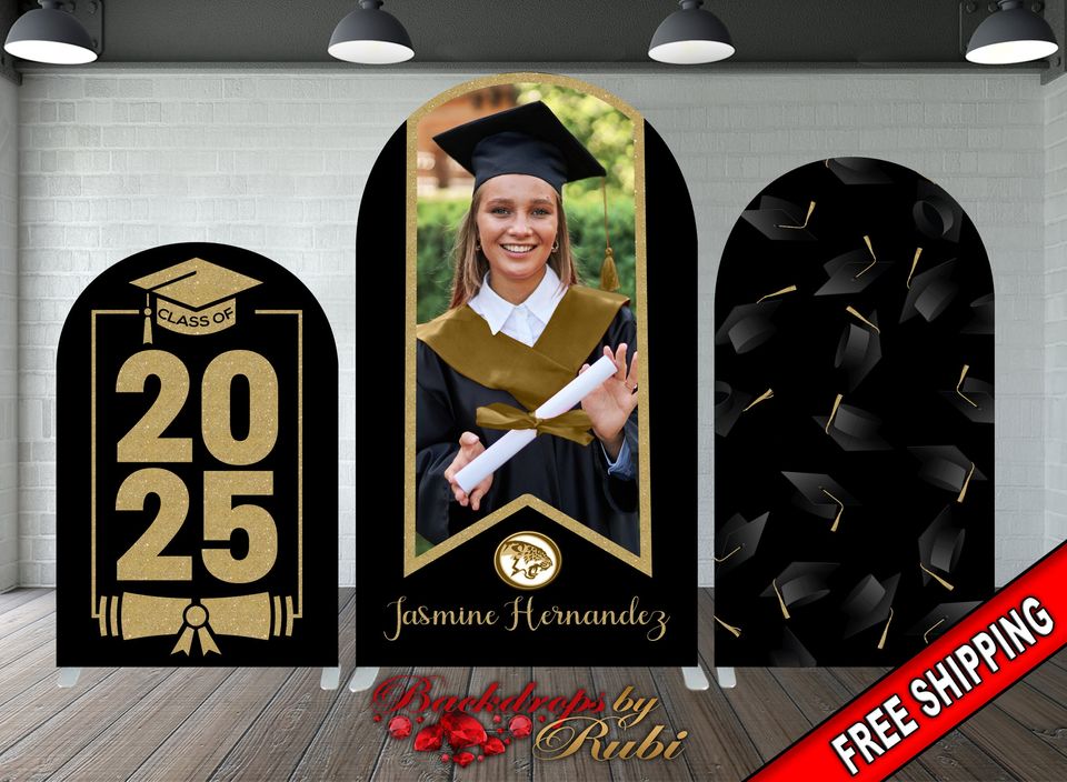 Graduation Arched Backdrop Cover Chiara with Banner for Class of 2026