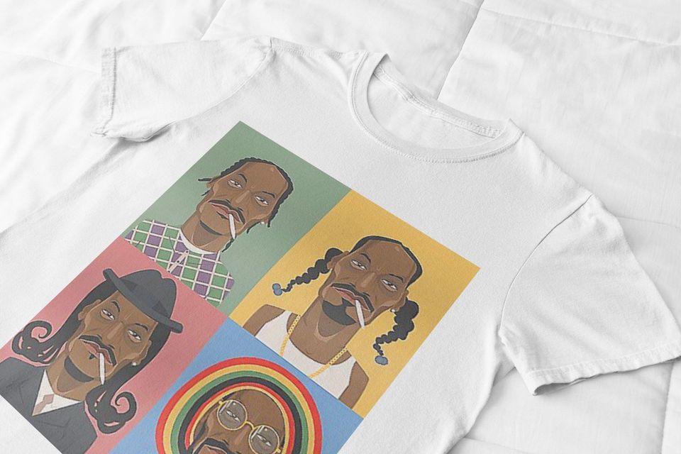 Snoop Dogg Different Styles in Multicolor Art T-Shirt