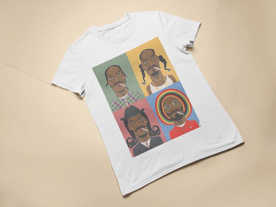 Snoop Dogg Different Styles in Multicolor Art T-Shirt