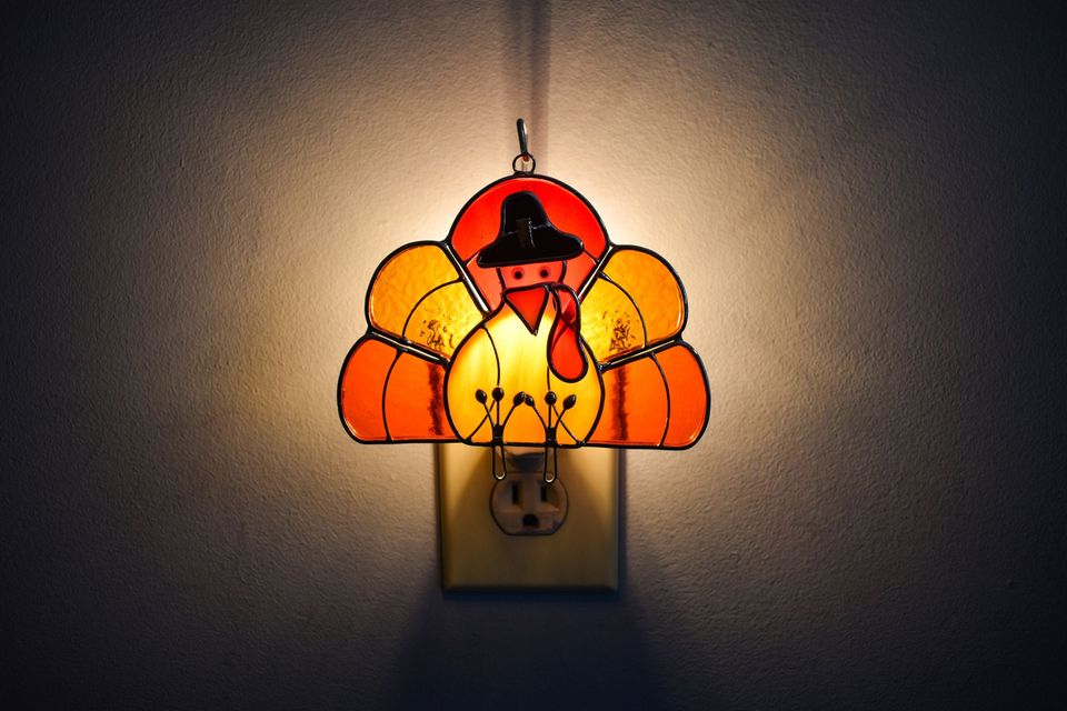 Stained Glass Turkey Suncatcher: Thanksgiving Fall Decor