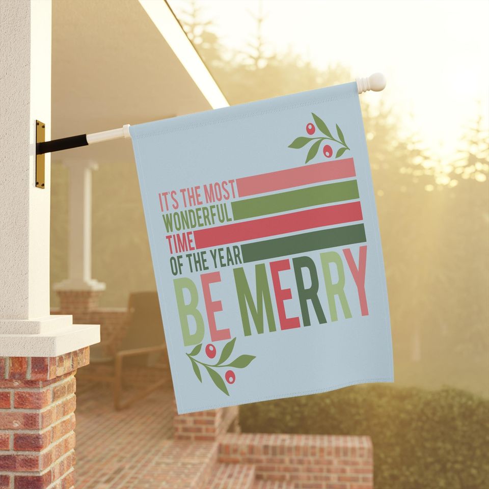 Christmas Garden Flag, Outdoor Holiday Decor, Housewarming Gift