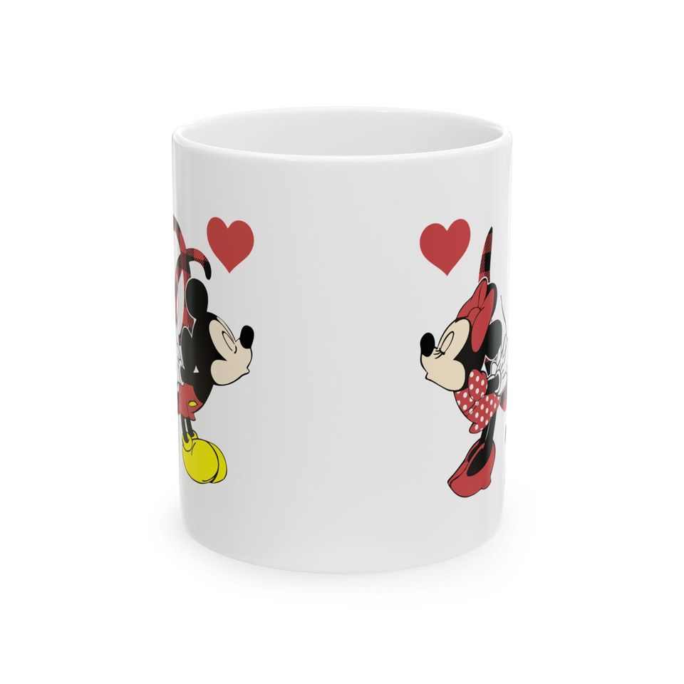 Valentine Couple Mug, Couple Minnie Mickey Coffee Mug, Couple Love Gift, Girlfriend Gift, Romantic Gift for Boyfriend, Valentine Ceramic Mug