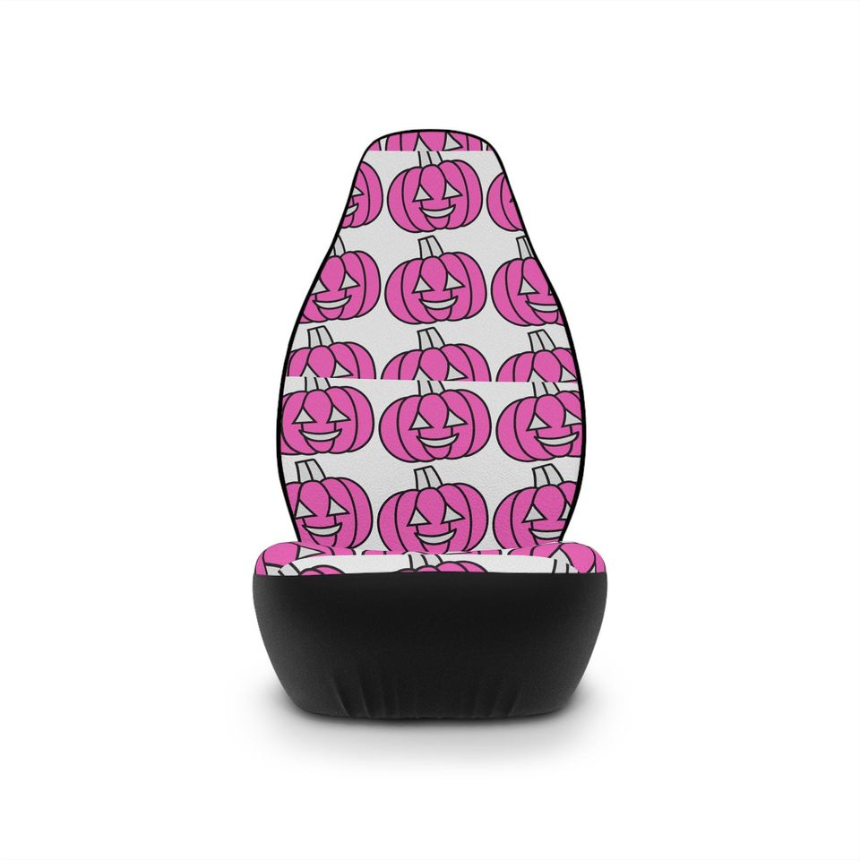 Pink Pumpkin Car Seat Covers: Spooky Halloween Car Decor