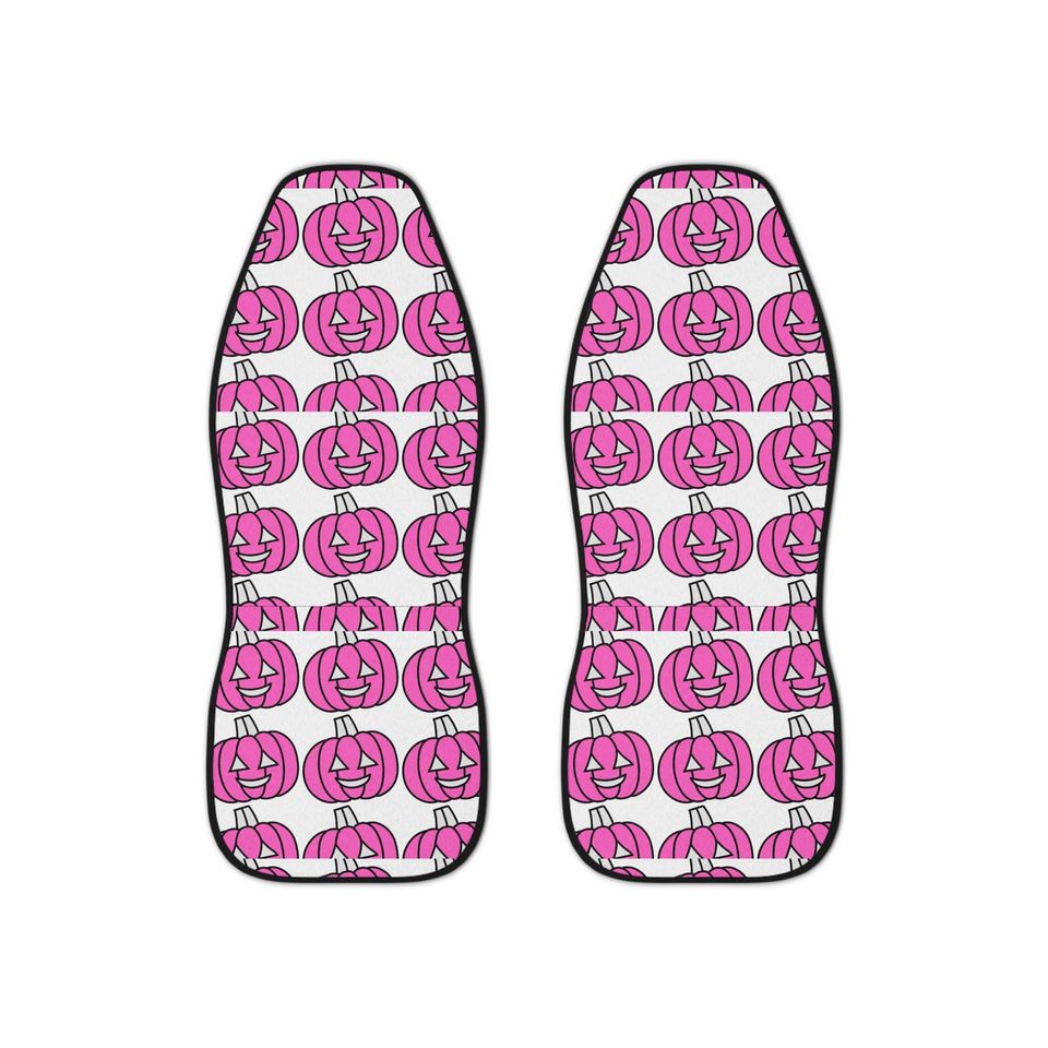 Pink Pumpkin Car Seat Covers: Spooky Halloween Car Decor