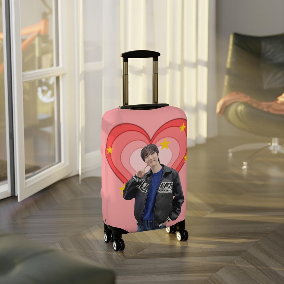 BTS Luggage Cover, Kpop Suitcase Protector, Jhope Travel Accessory, Fan Gift